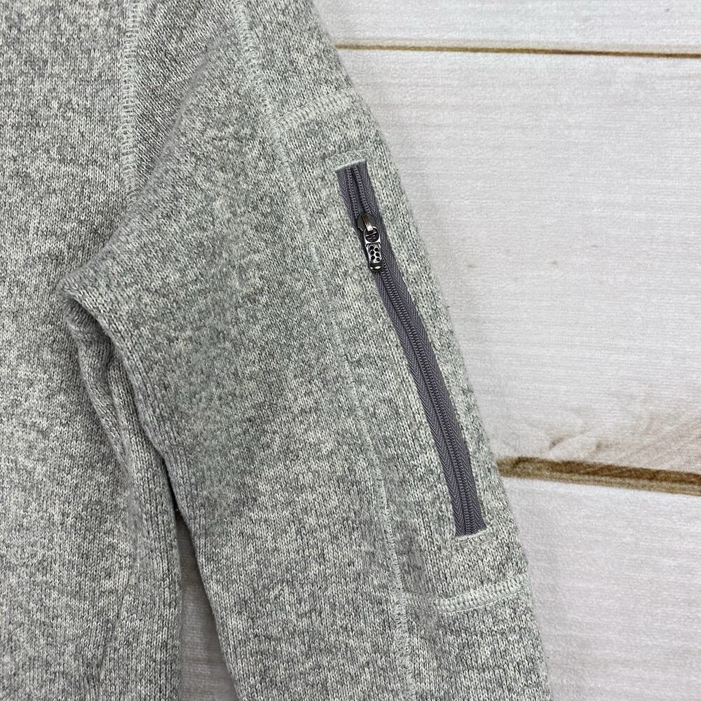 Patagonia Fleece Womens XS Gray Sweater Quarter Zip Custom Logo Pullover Knit - Picture 2 of 9